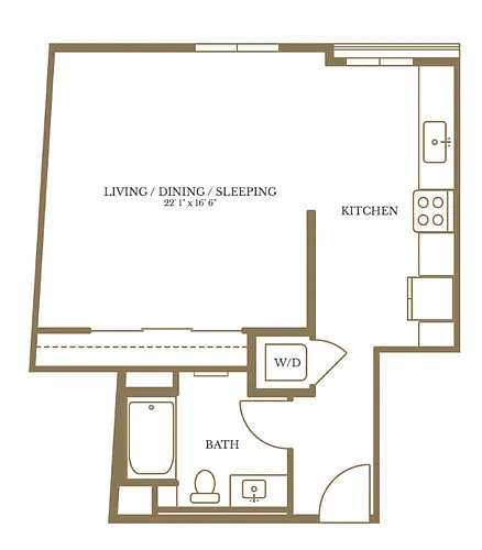 Floor plan Studio-2A.1