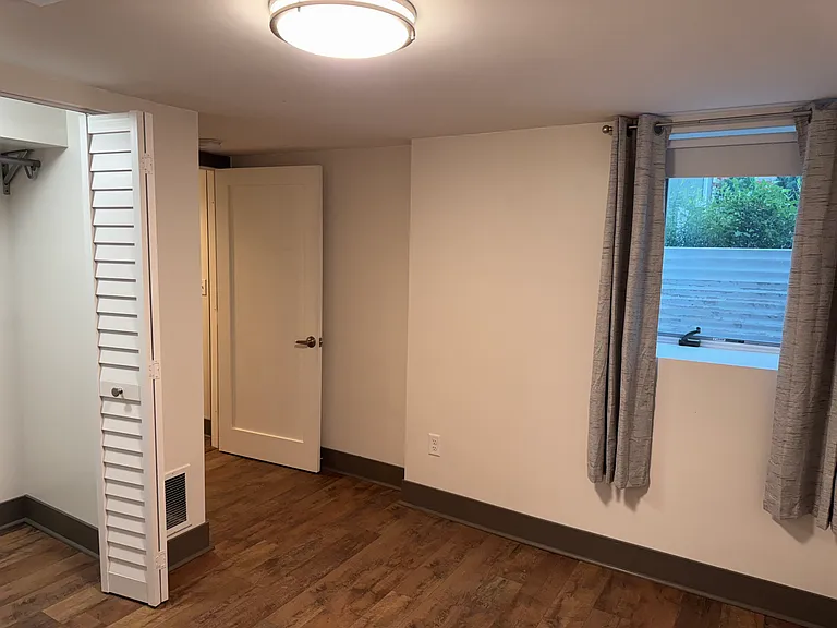front of house bedroom in basement