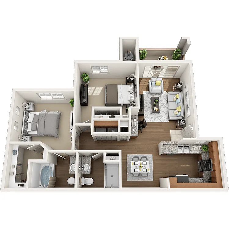 Floor plan 2 Bed 2 Bath
