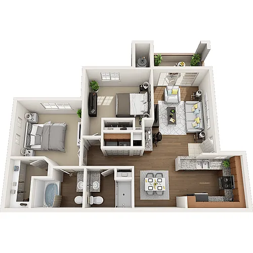 Floor plan 2 Bed 2 Bath