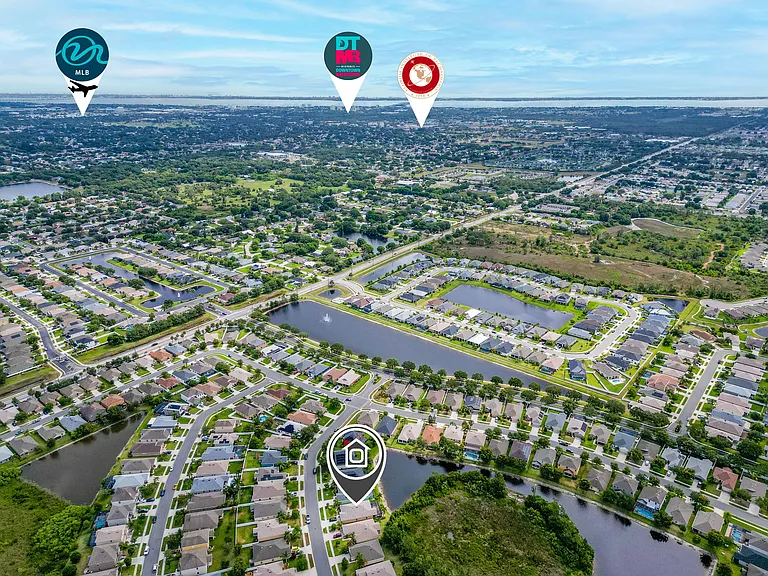 Aerial View of Home - Location near airport, college and downtown Melbourne