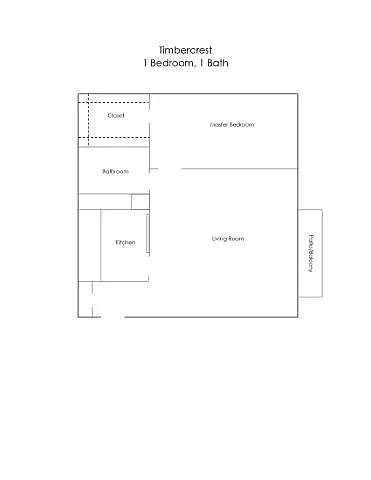 Floor plan 1 Bed, 1 Bath
