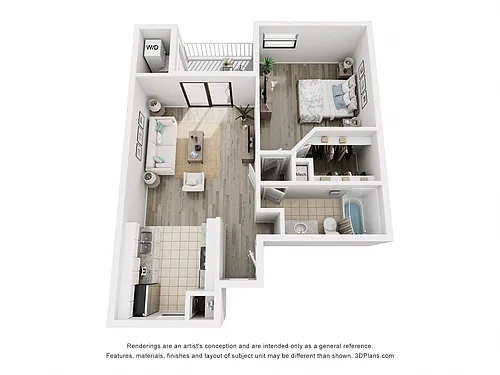 Floor plan 1 Bedroom A1