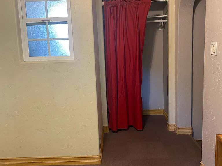 Back bedroom window and closet.