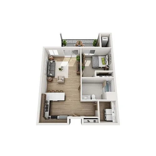 Floor plan 1 Bed | 1 Bath (B2)