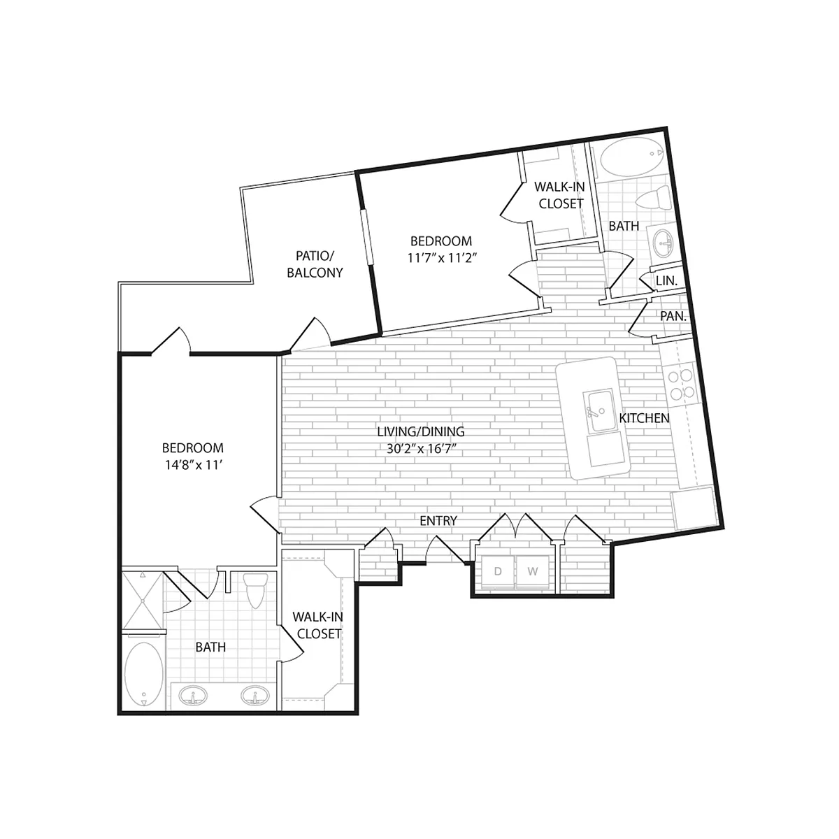 Floor plan BS2 - Two Bedroom