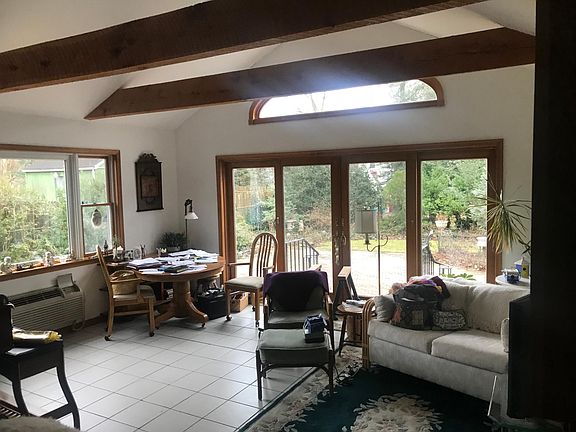 Large living area with vaulted ceilings.