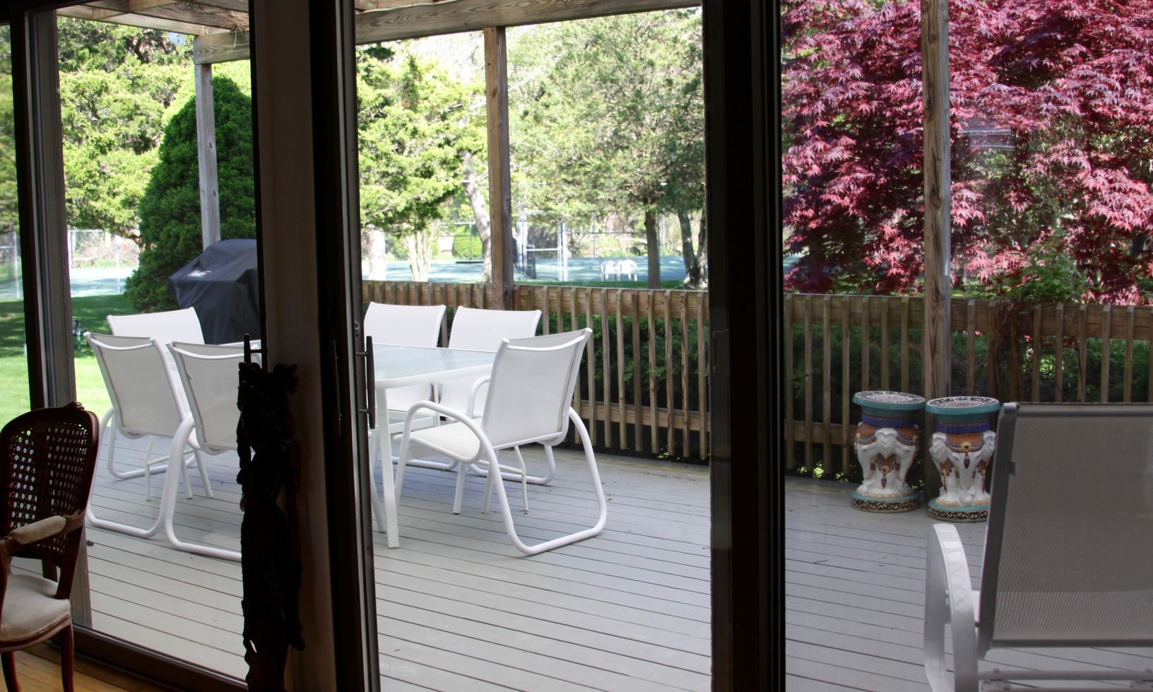 Glass sliders from living room to deck