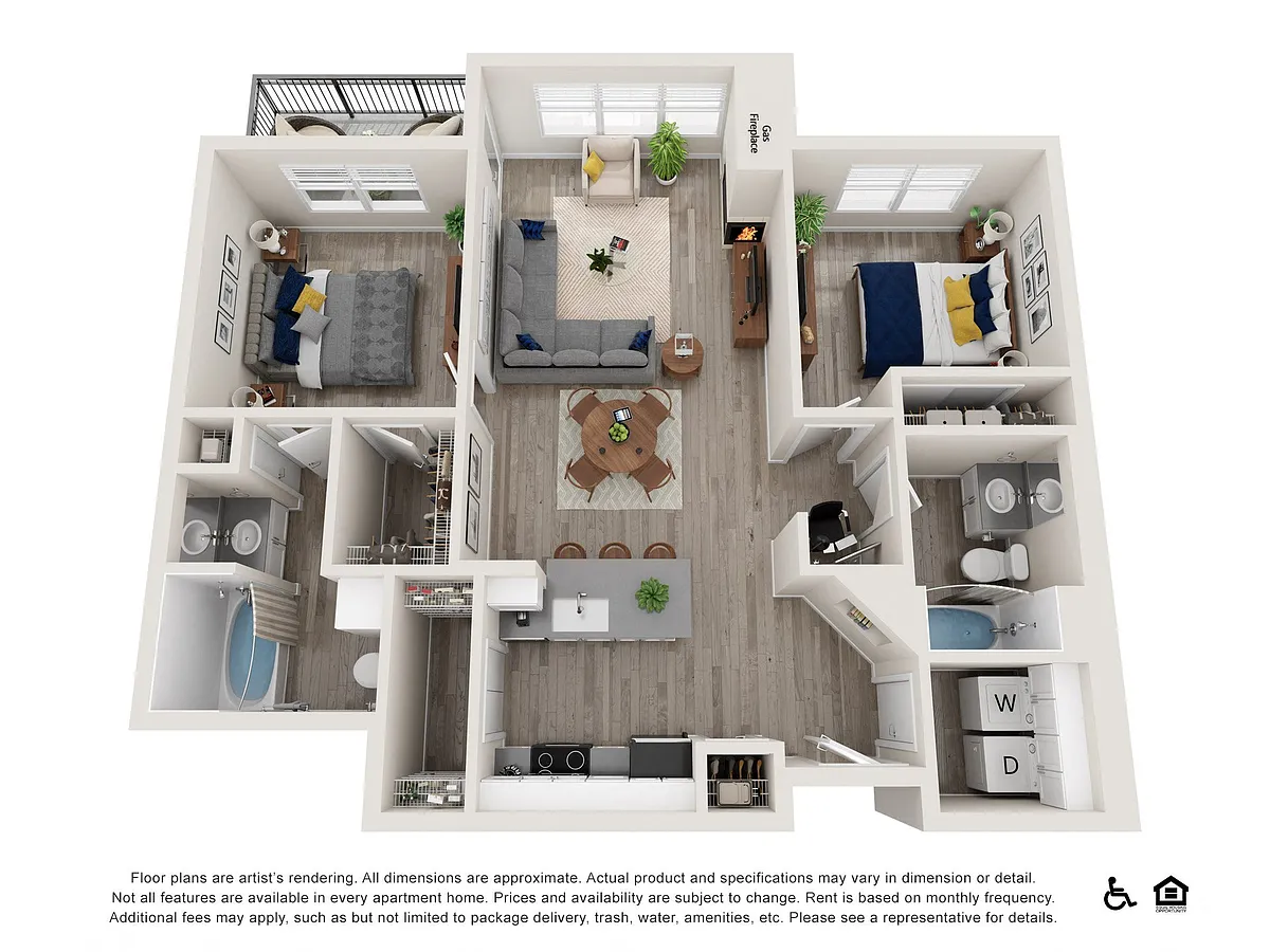 Floor plan 2x2 A - Premium