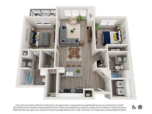 Floor plan 2x2 A - Premium