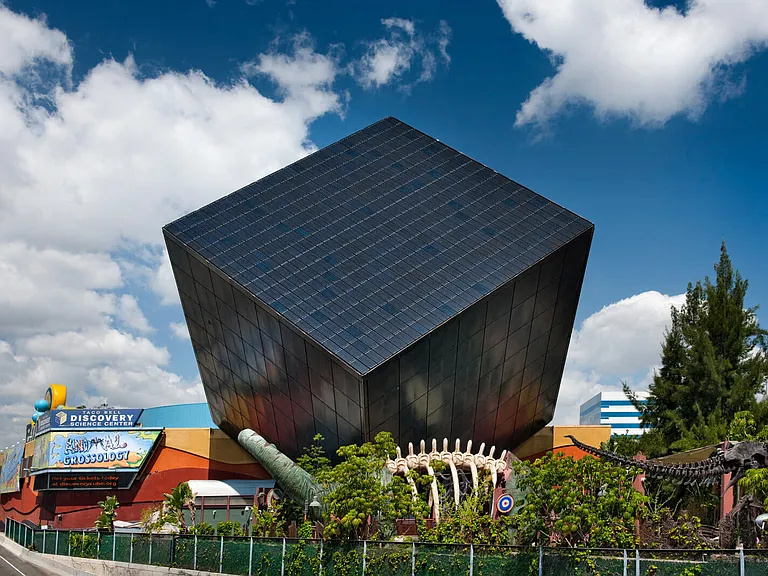 Walk to and explore the Discovery Cube