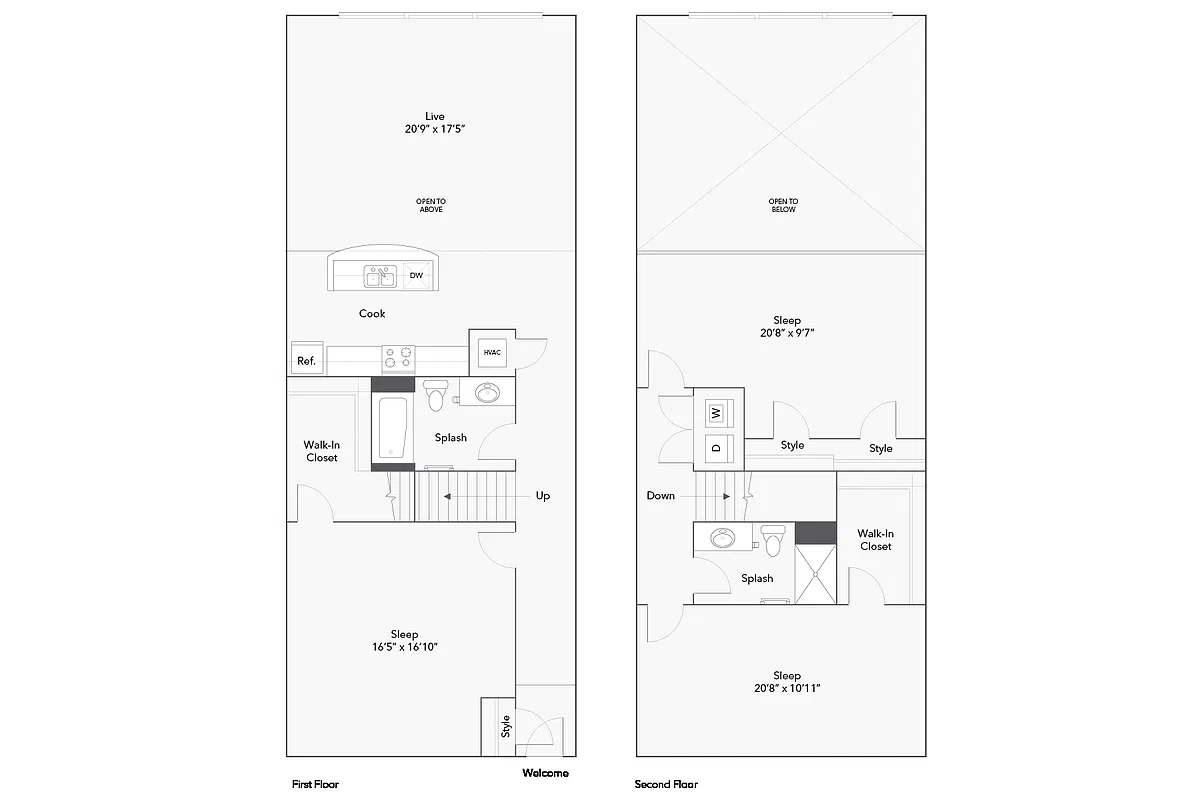 Floor plan 3 BR x 2 BA - D Loft