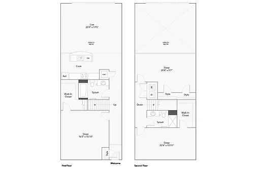 Floor plan 3 BR x 2 BA - D Loft