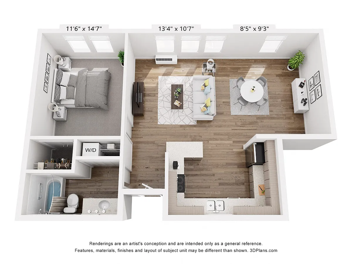 Floor plan 1X1 B