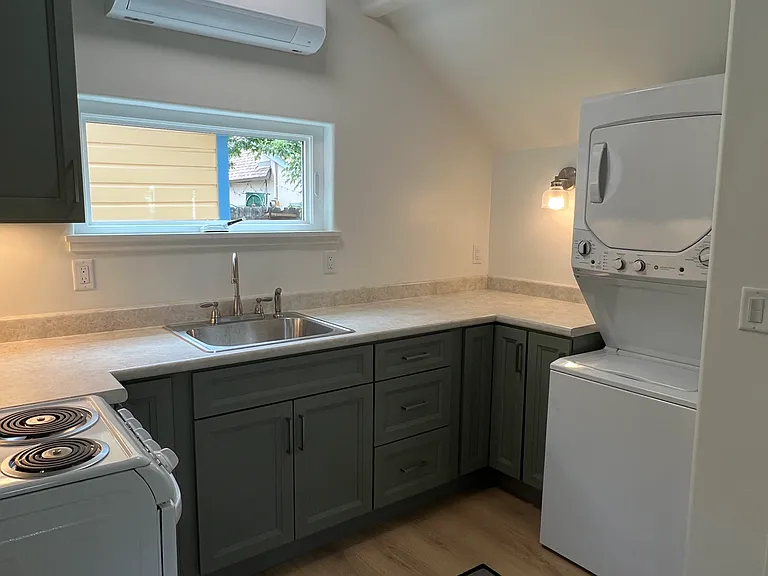 Washer/dryer in the kitchen area
