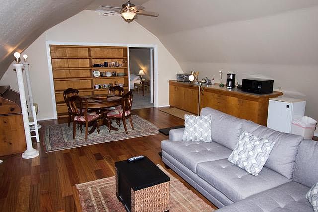 Living room with kitchen nook