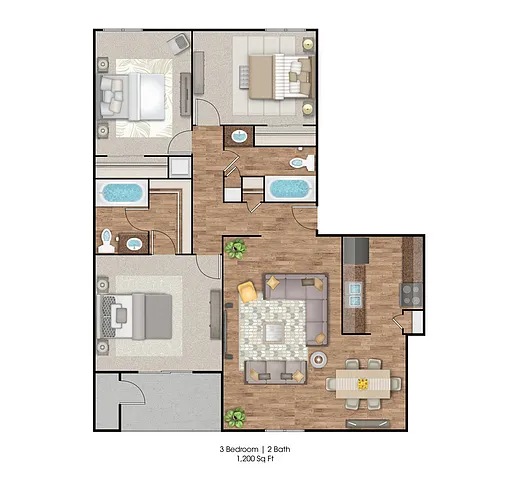 Floor plan Three Bedroom