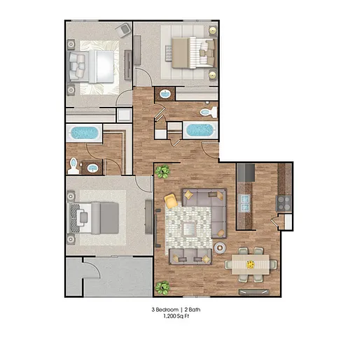 Floor plan Three Bedroom