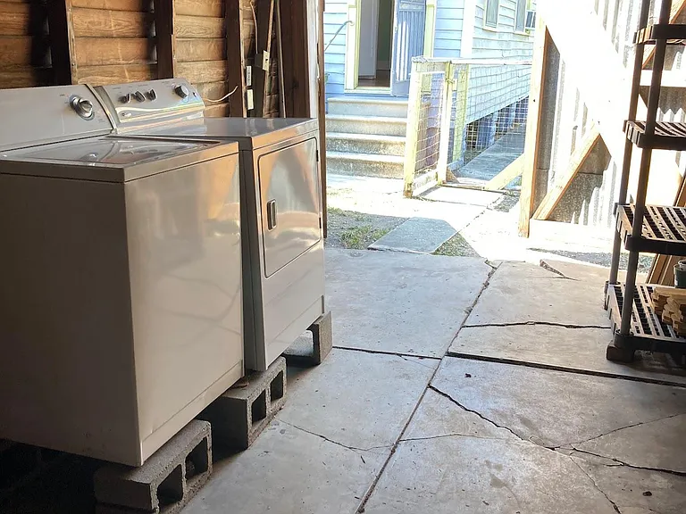 Shed with laundry