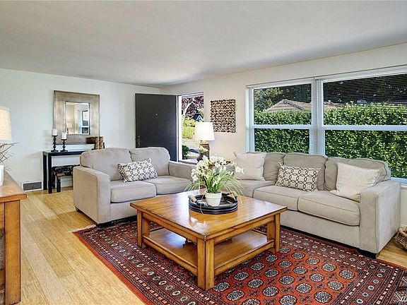 Living room with large windows.