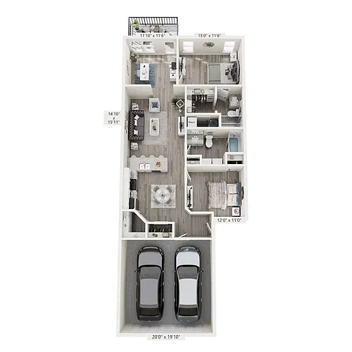 Floor plan 2.2 Den, Barber