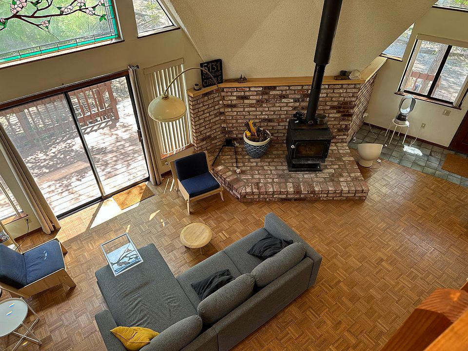 View of the living room from the loft