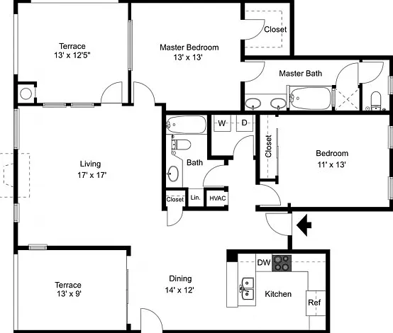 Regency 2D with Room Dimensions Regency 2D with Room Dimensions