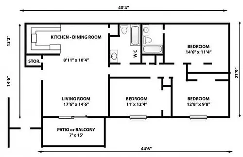 Floor plan 3 Bedroom 1st Floor