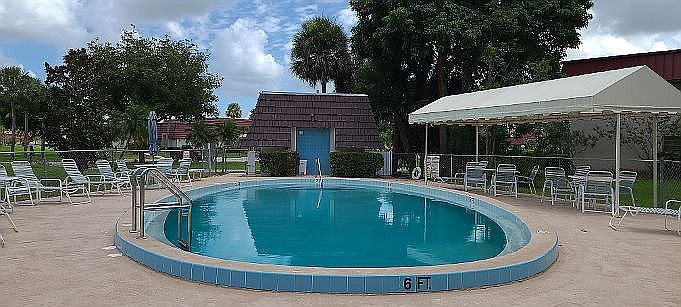 Semi private pool off patio