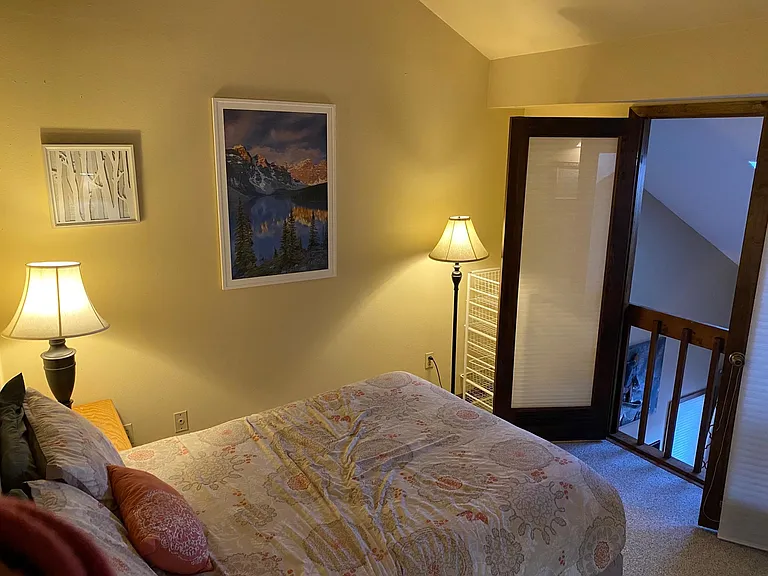 Upstairs bedroom with full bed