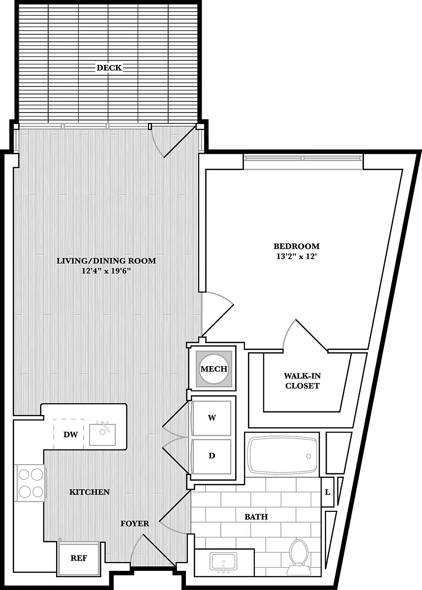 Floor plan 1 Bed/1 Bath
