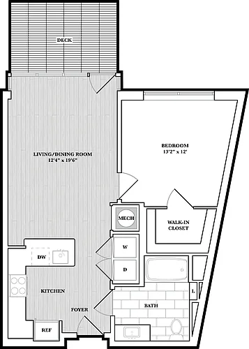 Floor plan 1 Bed/1 Bath