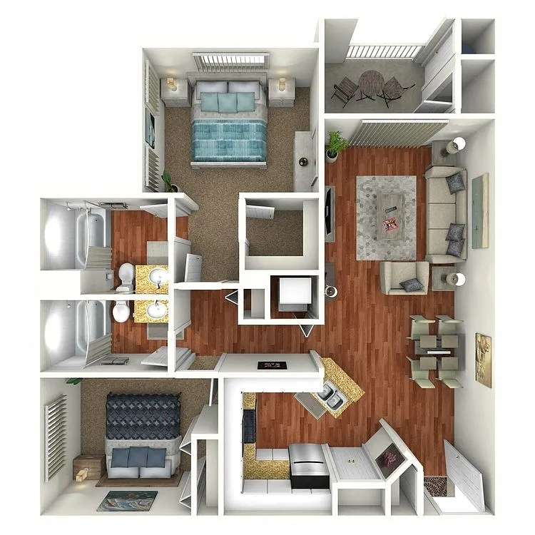 Floor plan 2 Bedroom 2 Bath