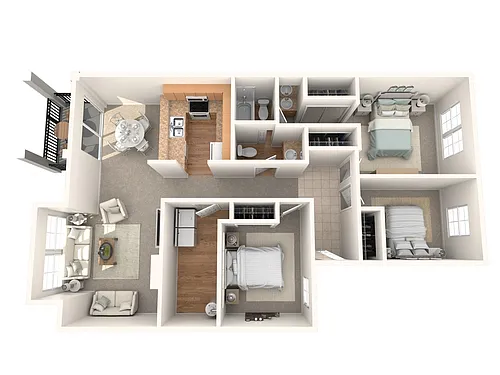 Floor plan 3 Bedroom 1.5 Bath