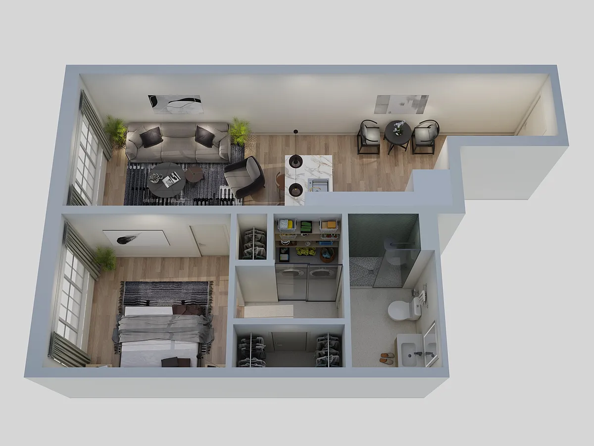 Floor plan 1 Bedroom - Oasis(12)