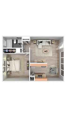 Floor plan 1 X 1