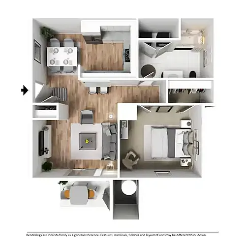 Floor plan 1 Bedroom 1 Bath