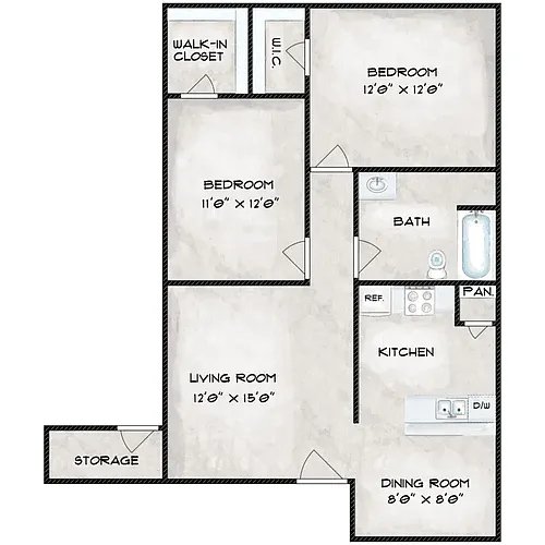 Floor plan 2X1 - B