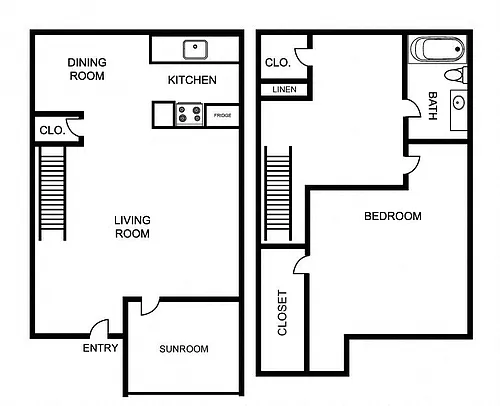 Floor plan A4X - Deluxe 1BR + Office Townhome