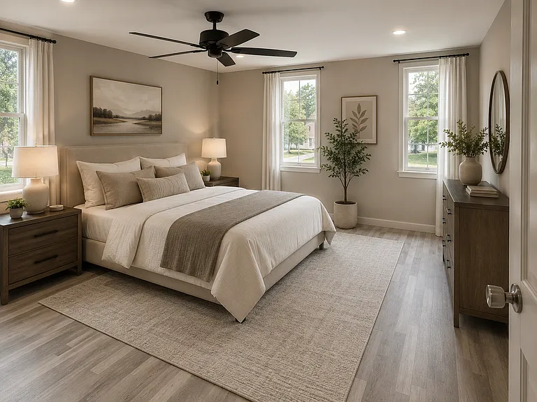 AI Generated pic to show vision with furniture in this oversized master bedroom
