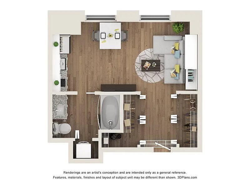 Floor plan Studio, 1 Bath - Income Restrictions Apply