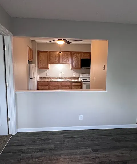 Living room into kitchen