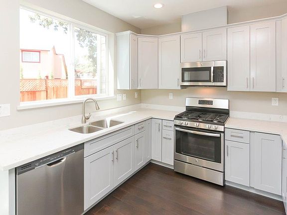 Stainless steel appliances in kitchen