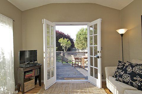 French Doors open to yard