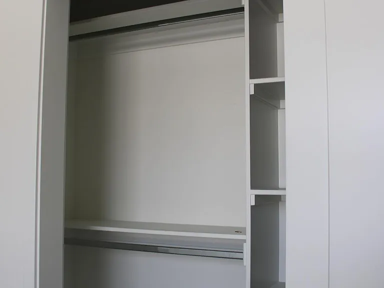 closet shown in 3 bedrooms set up the same.
