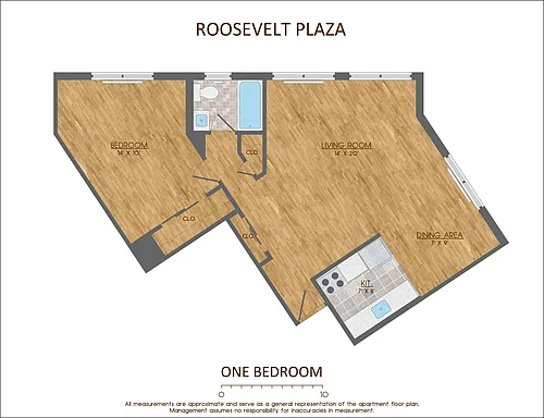 Floor plan One Bedroom X-Large