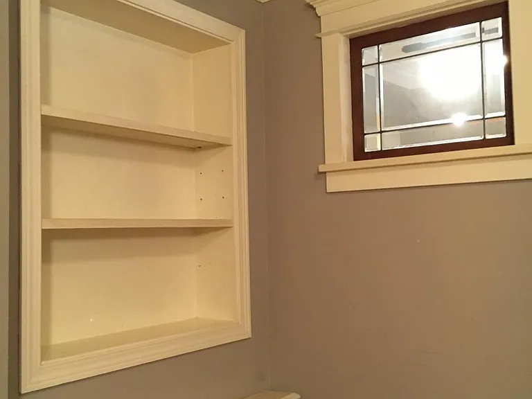 detail of built in shelving