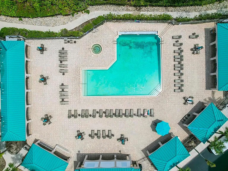 Aerial View of the Pool Deck
