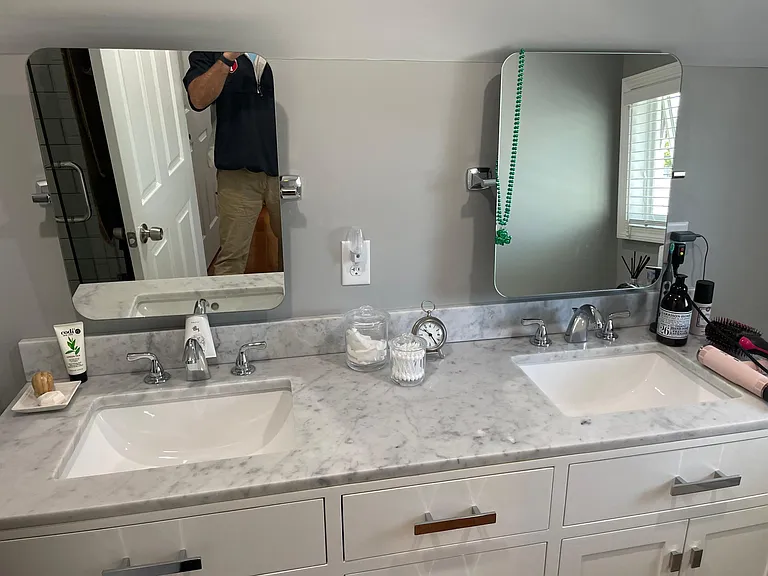 Master bathroom with dual vanity