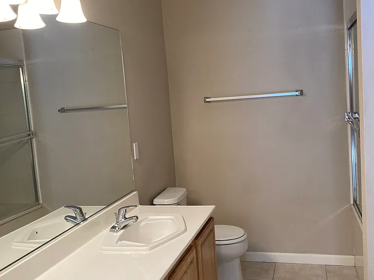 Primary Bathroom double sinks and vanity area.